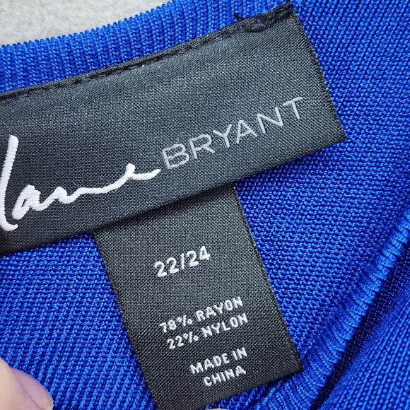 NWT Lane Bryant Women’s 22/24 Blue Sleeveless Dress Cut Out Stretch Knit Sexy - Picture 7 of 11